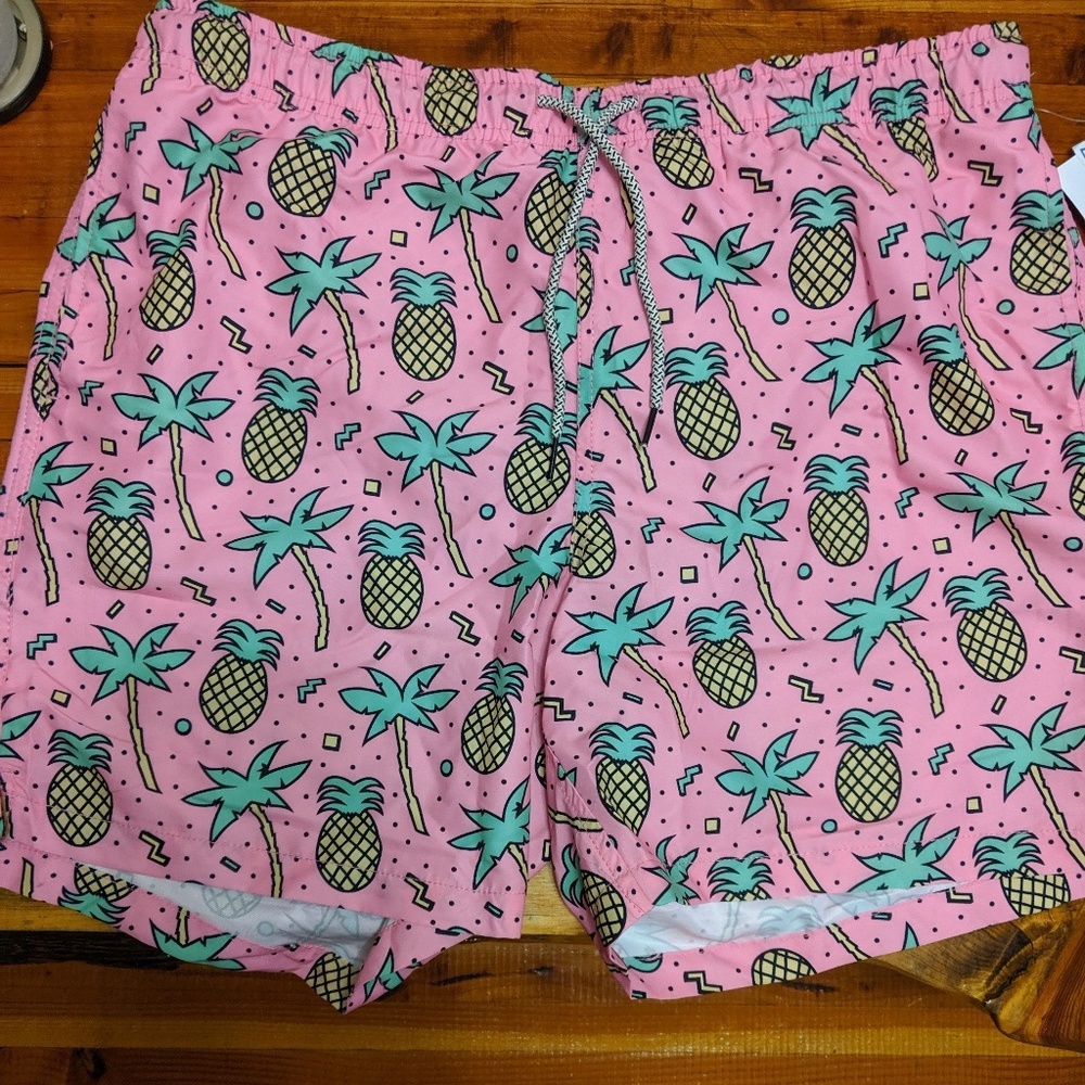 Retro swim trunks